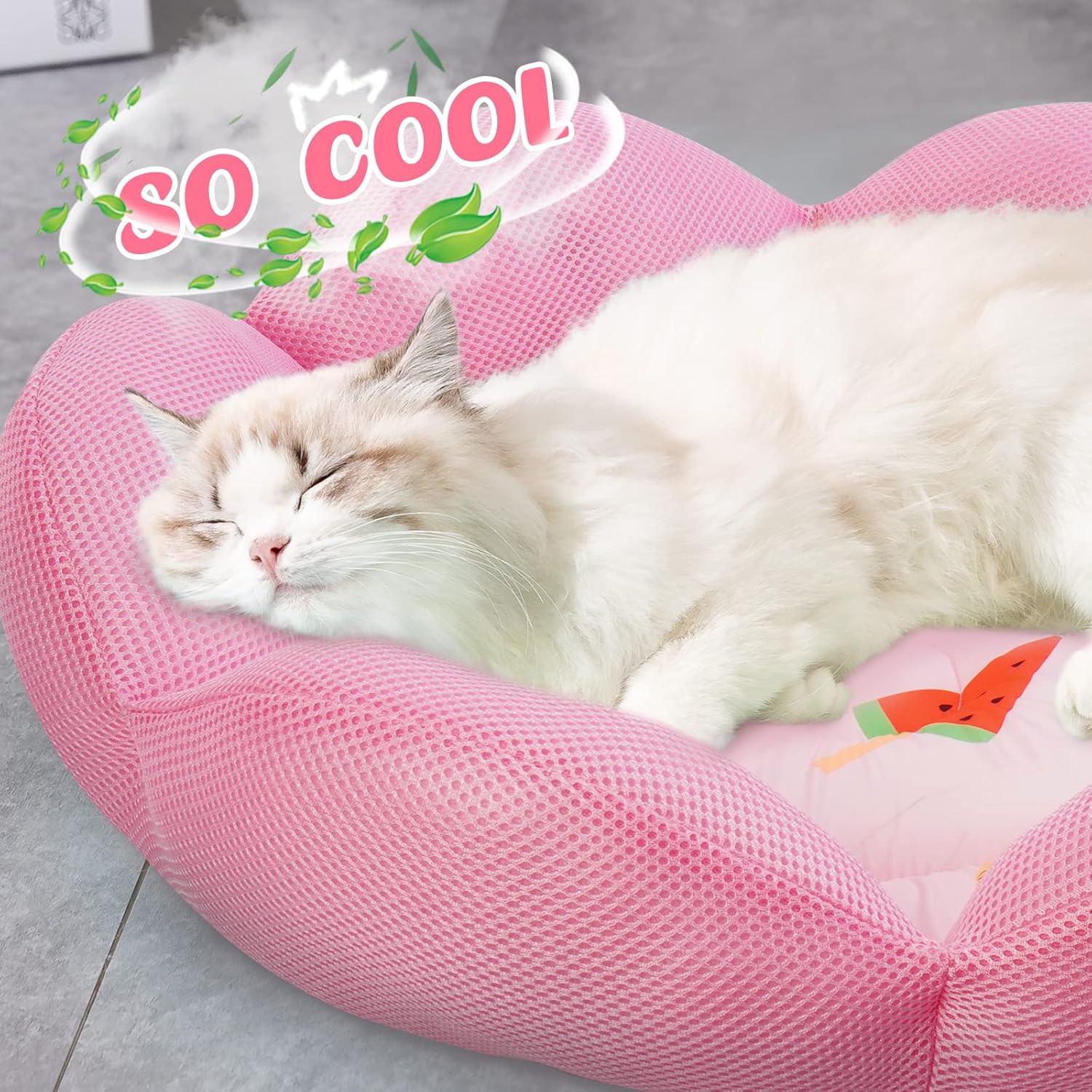 review ROZKITCH Cooling Dog Bed, Soft Summer Ice Pet Pad Cushion for Small Medium Dog Sleeping, Round Breathable Mat with Waterproof Cover and Bottom, Non-Slip Back Washable Pink 27