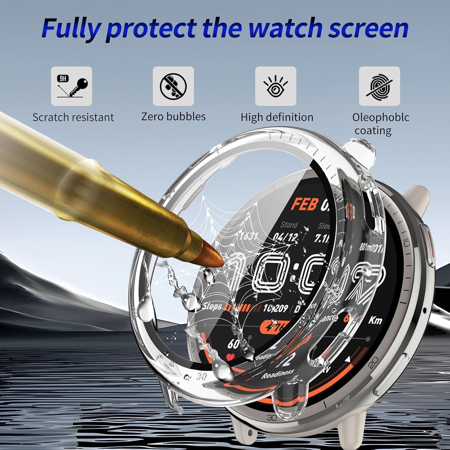 3 Pack for Amazfit Active 2 Screen Protector Case