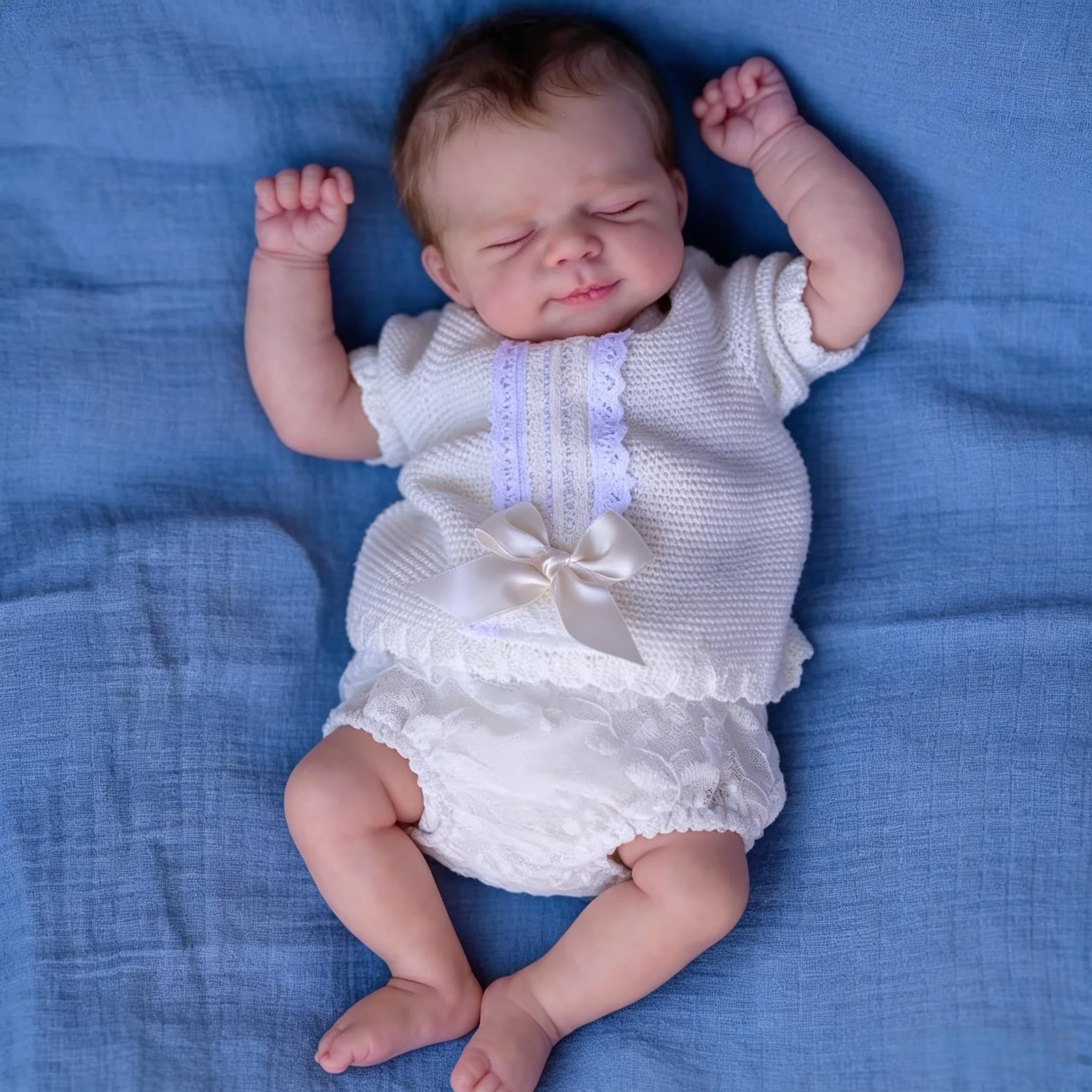 RXDOLL Realistyczne śpiące lalki Reborn Baby Dolls winylowe na całe ciało, 45 cm, realistyczne, anatomicznie poprawne, dziewczyna, prawdziwe życie, lalka, silikonowa, lalka Reborn z akcesoriami