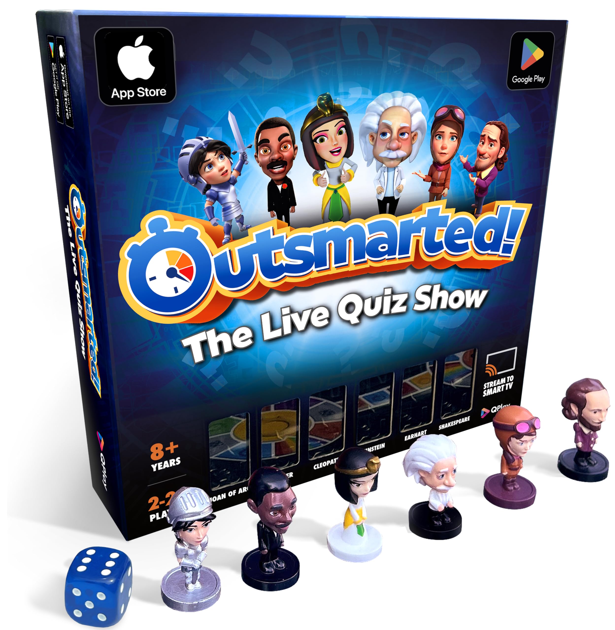 Outsmarted - The Live Quiz Show - Remote Board Game - More Than 10000 Multimedia Questions and Updates, Live TV Quiz Show, Family Game Night - Games for Adults, Teens and Kids - Ages 8+ -2024 Version