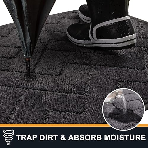 Miniatura 5 de PURRUGS - Tapete que atrapa la suciedad, antideslizante y lavable a máquina, 32 x 47 pulgadas, para puerta de entrada y trasera, muy absorbente,