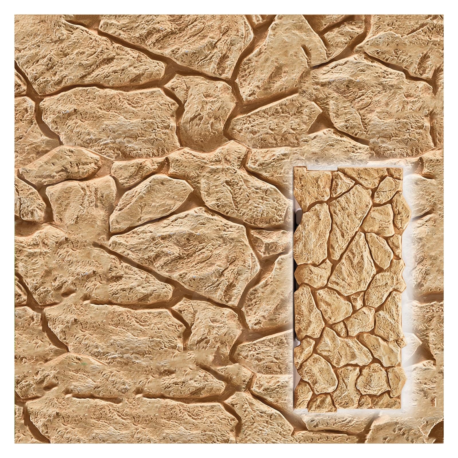 Panel ligero de piedra de poliuretano con textura realista de alta fidelidad