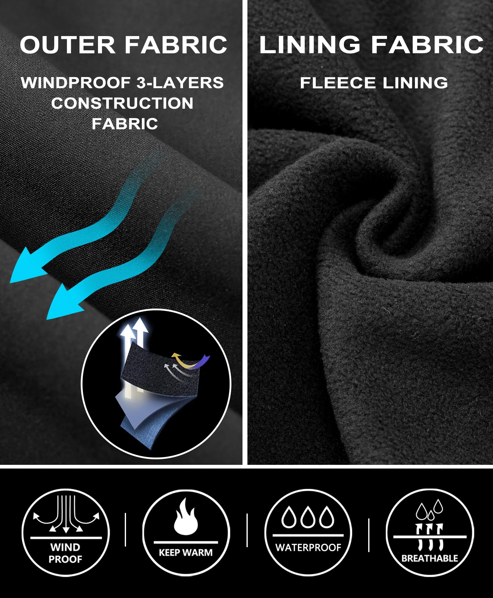 Little Donkey Andy Damen Winter Wanderhose Skihose Trekkinghose Snowboardhose, Softshell-Hose, Fleecegefüttert und wasserabweisend