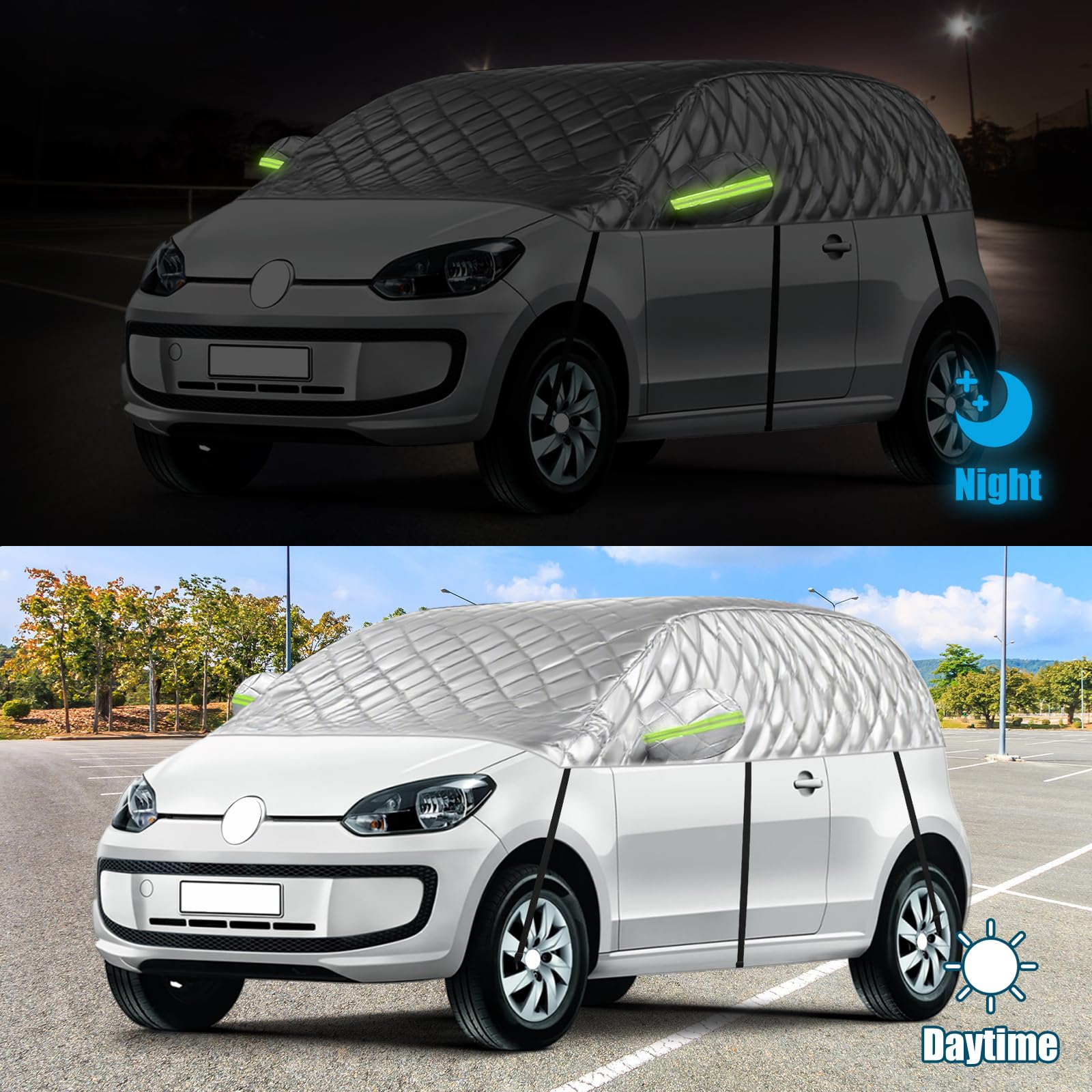 Mezza Copertura Auto Anti-grandine Sostituzione per VW UP/SEAT Mii//Skoda Citigo 2011-2024, Copertura Protezione per Tetto Morbido su Misura impermeabile, Anti-neve Mezzo Garage ispessito