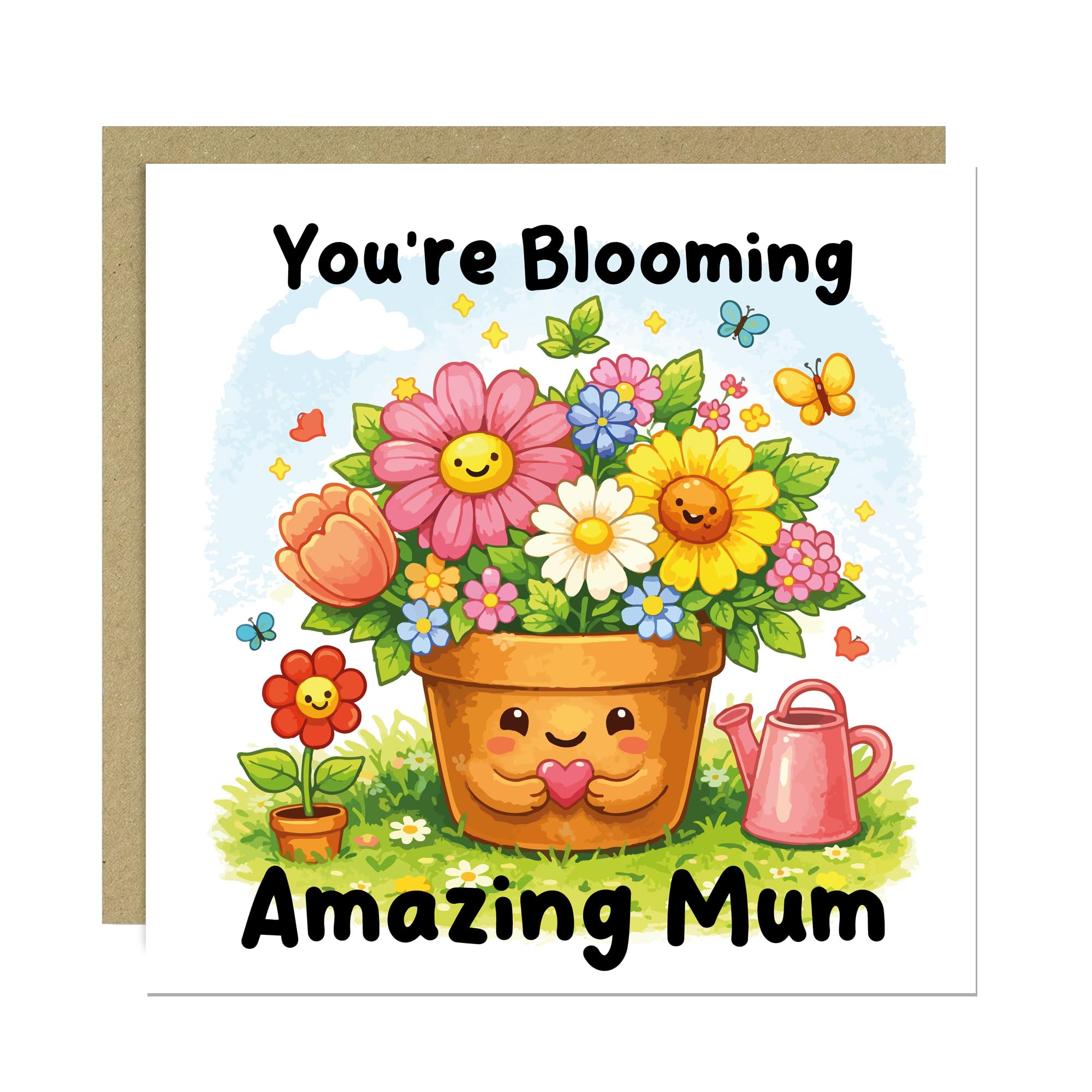 RED OCEAN Amazing Mum Funny Card For Birthday Mothers Day Humorous Greetings Card For Mother's Day Joke Cards For Mum 145x145mm With Kraft Envelope