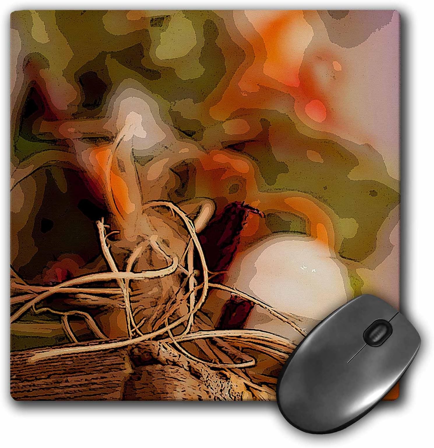 Jos Fauxtographee Realistic - A Fake Birds Nest On a Shelf in a Mexican Restaurant Done in a Fresco Finish and Posturized - MousePad (mp_52092_1)