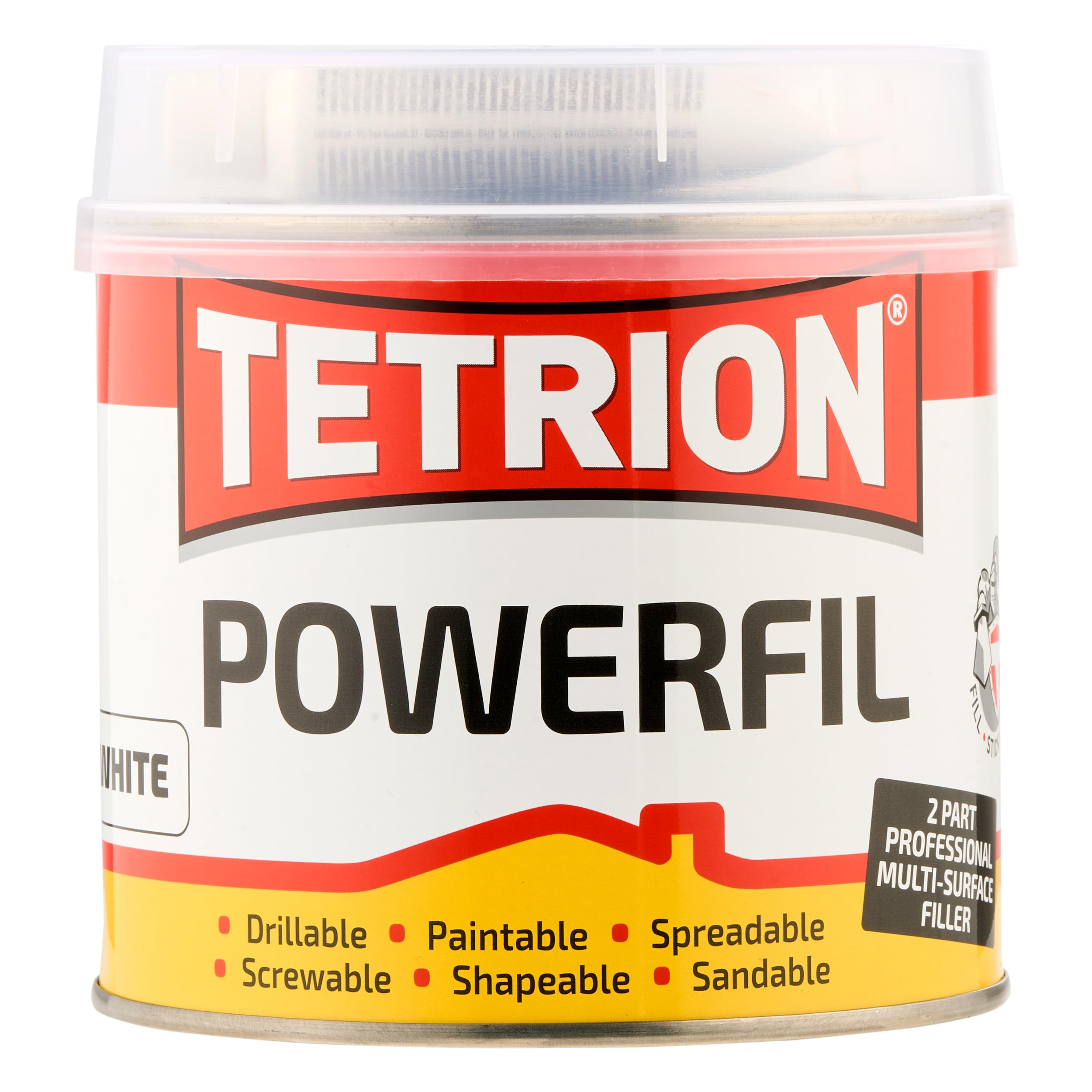 Tetrion White PowerFil Ultra-Smooth 2-Part Filler for Professional & DIY Repairs, Fast-Setting, Durable Finish, Multi-Surface Compatibility 600g