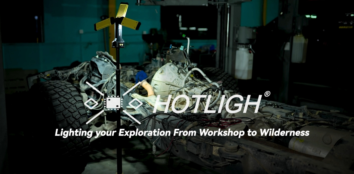 Image of HOTLIGH Rechargeable Work Light with Stand- 5000 Lumens Portable Work Light 67 inch Detachable Tripod, 10000mAh Cordless Work Light with 270 Rotate Foldable Design, Tripod Work Light for Repairing