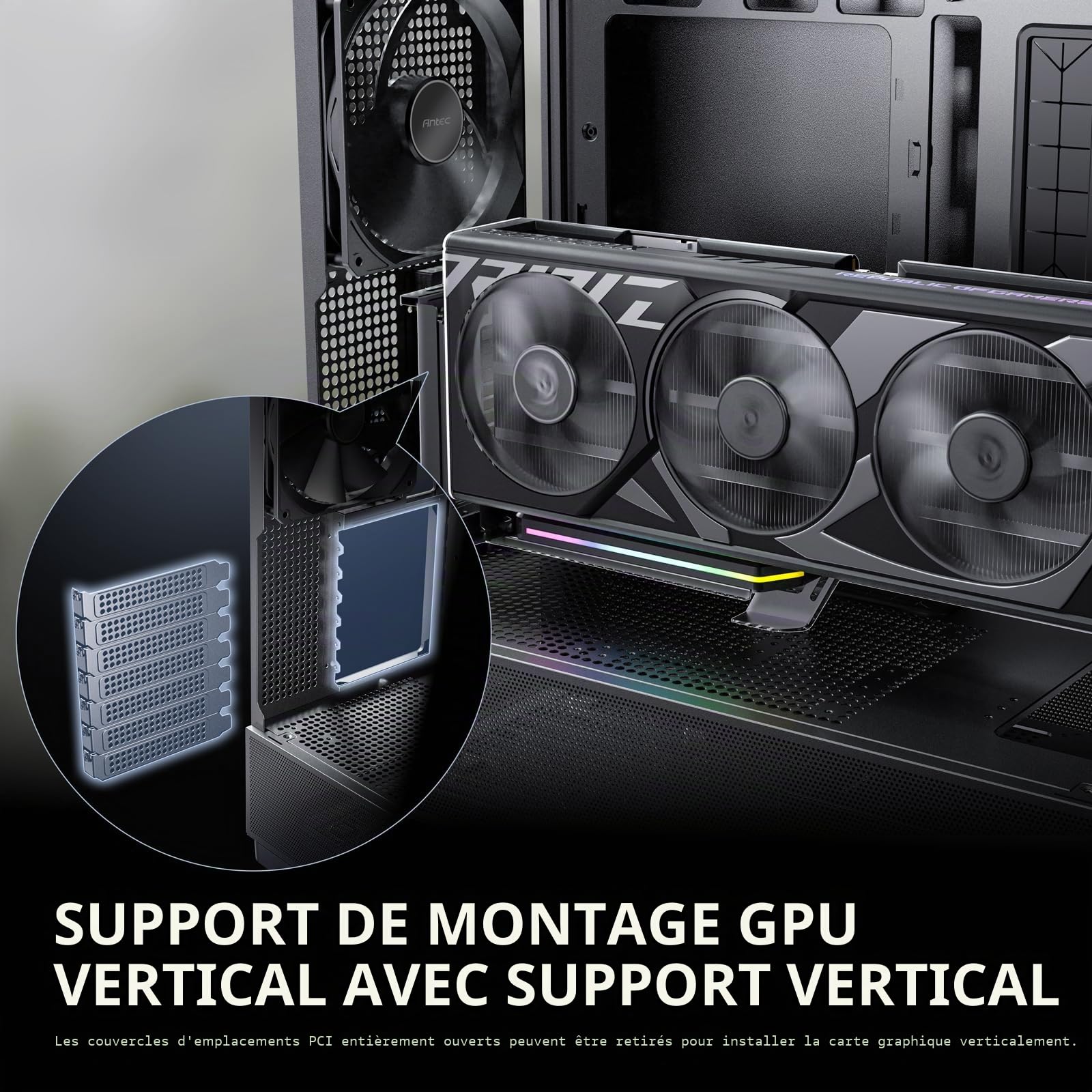 ANTEC Flux Boîtier PC Tour midi Gaming ATX, Noir