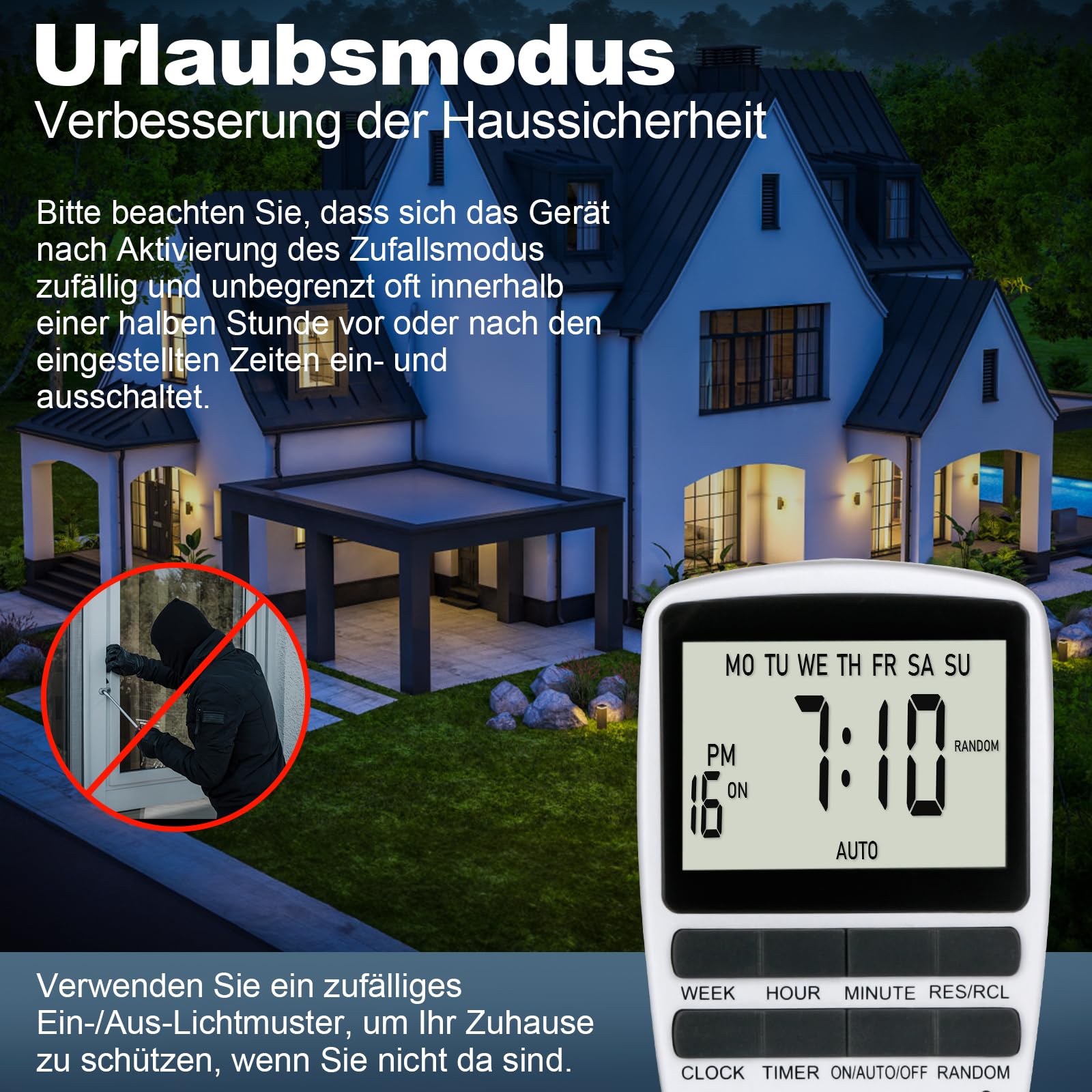 Timer Socket, 24 Hour Week Timer Digital, LCD Plug Timer Socket