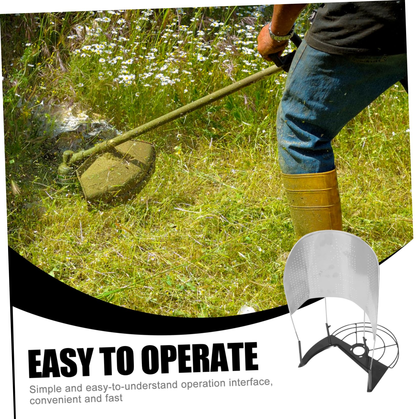 POPETPOP Telaio di Supporto per Mietitrice di Riso in Acciaio Inossidabile Argento Multi-Funzionale ad Alta Efficienza Accessorio per Falciatrice da Giardino e Prato