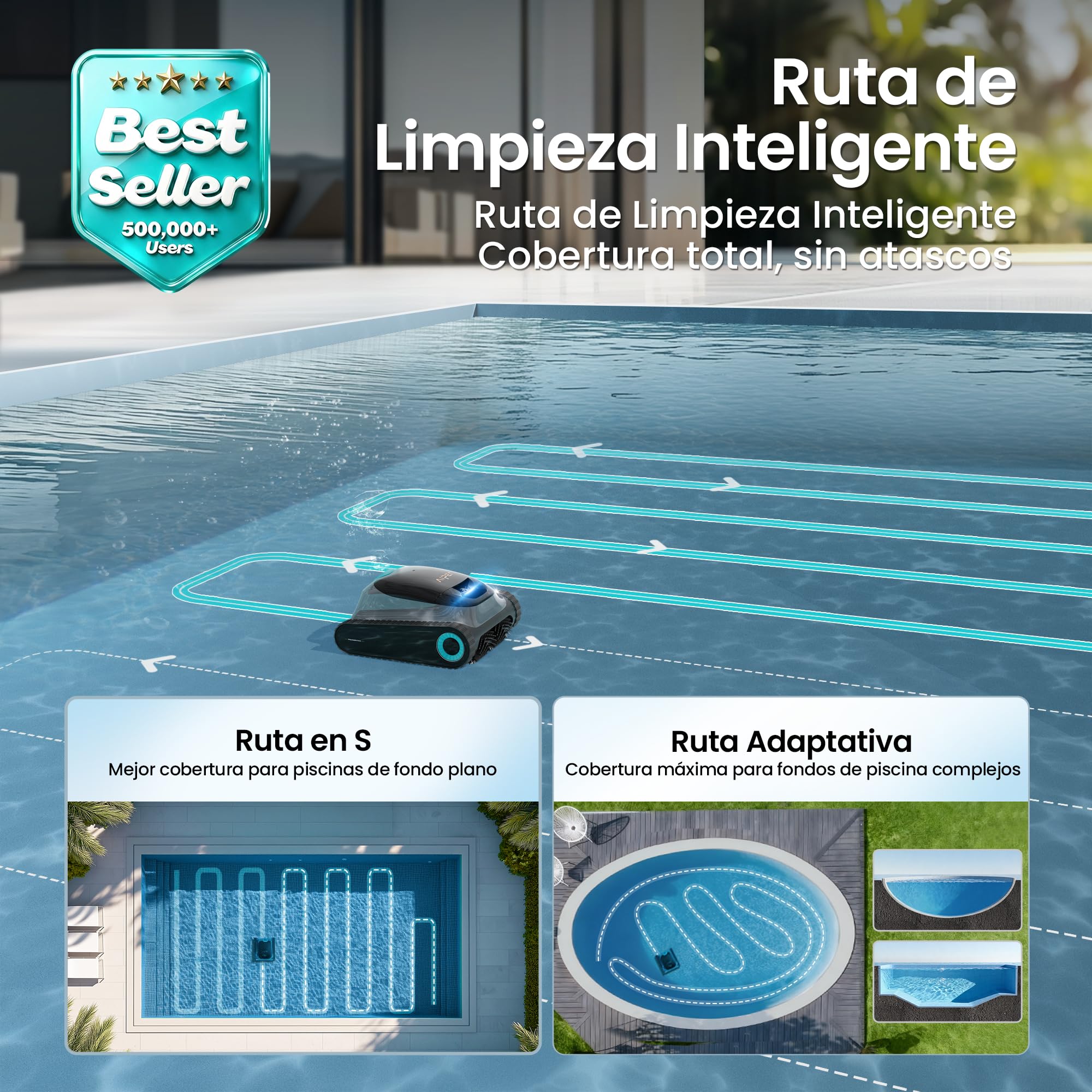 (2026 Upgrade) AIPER Scuba S1 Robot Piscina Limpiafondos y Paredes, Aspirador Piscinas Fondos con Batería Mejorada 240 min, Navegación Smart de Alta Precisión, Filtración Ultrafina (Reacondicionado) - 2