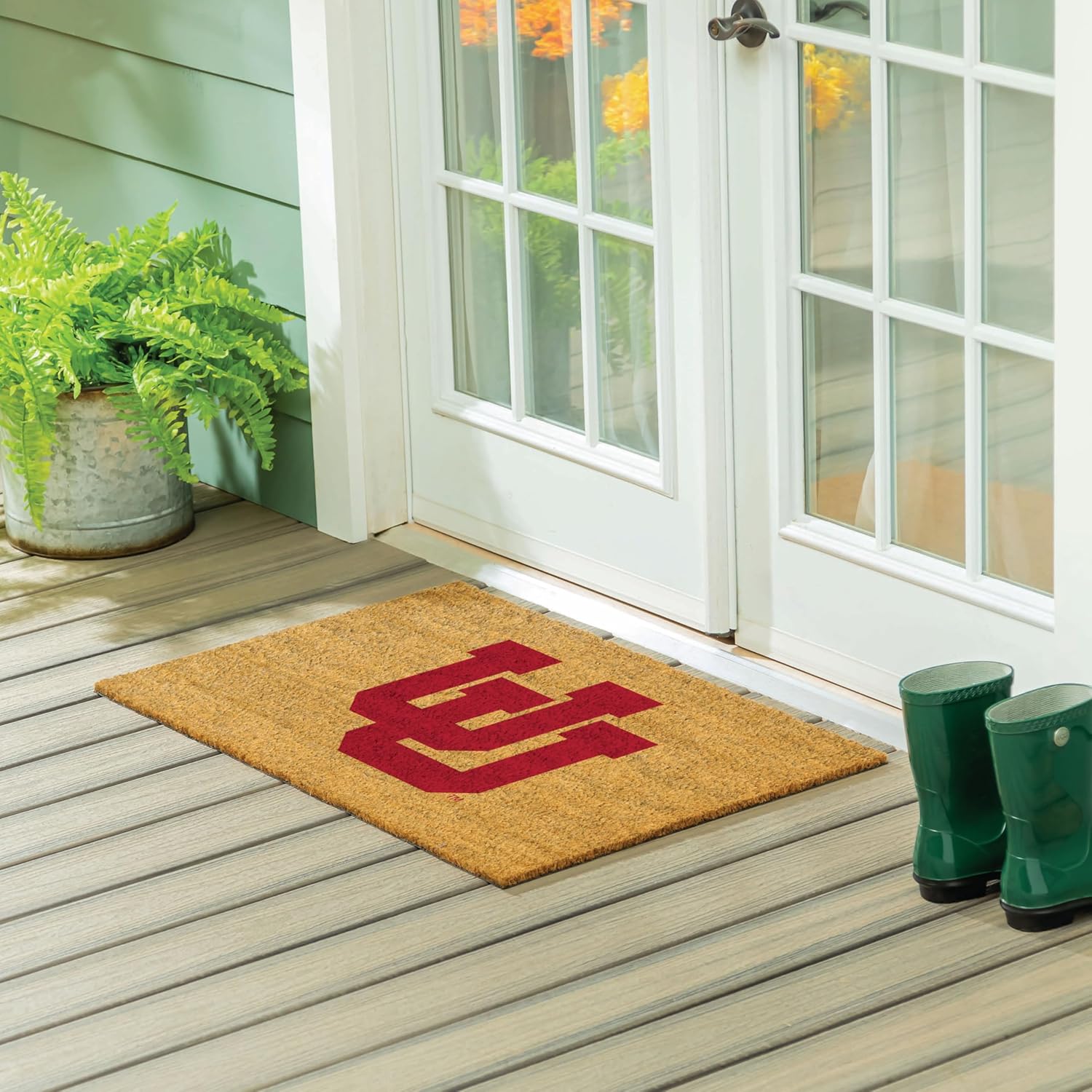 Team Sports America NCAA University of Utah Coir Doormat 36"x24", Official Full Color Team Logo, Extra Large Front Door Mat, Outdoor Indoor Entrance Rug, Non-Slip Welcome Mat for Porch Patio