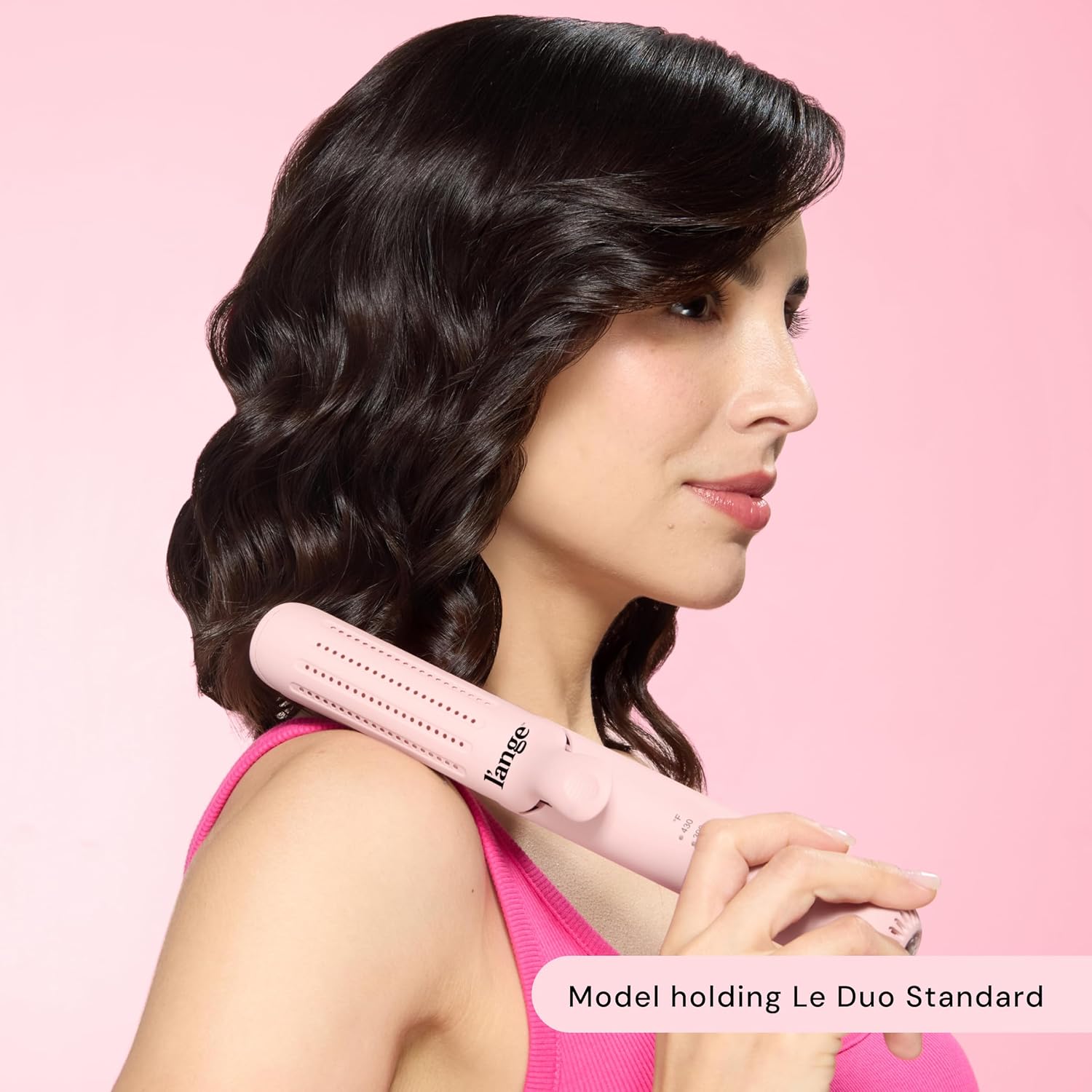 L'ANGE HAIR Le Duo Standard 360° Airflow 2 in 1 Straightener and Curler | 1 Inch Curling Wand & Titanium Flat Iron with 3.5" Plates | Hair Straightener & Curler for Short to Medium Hair (Blush)