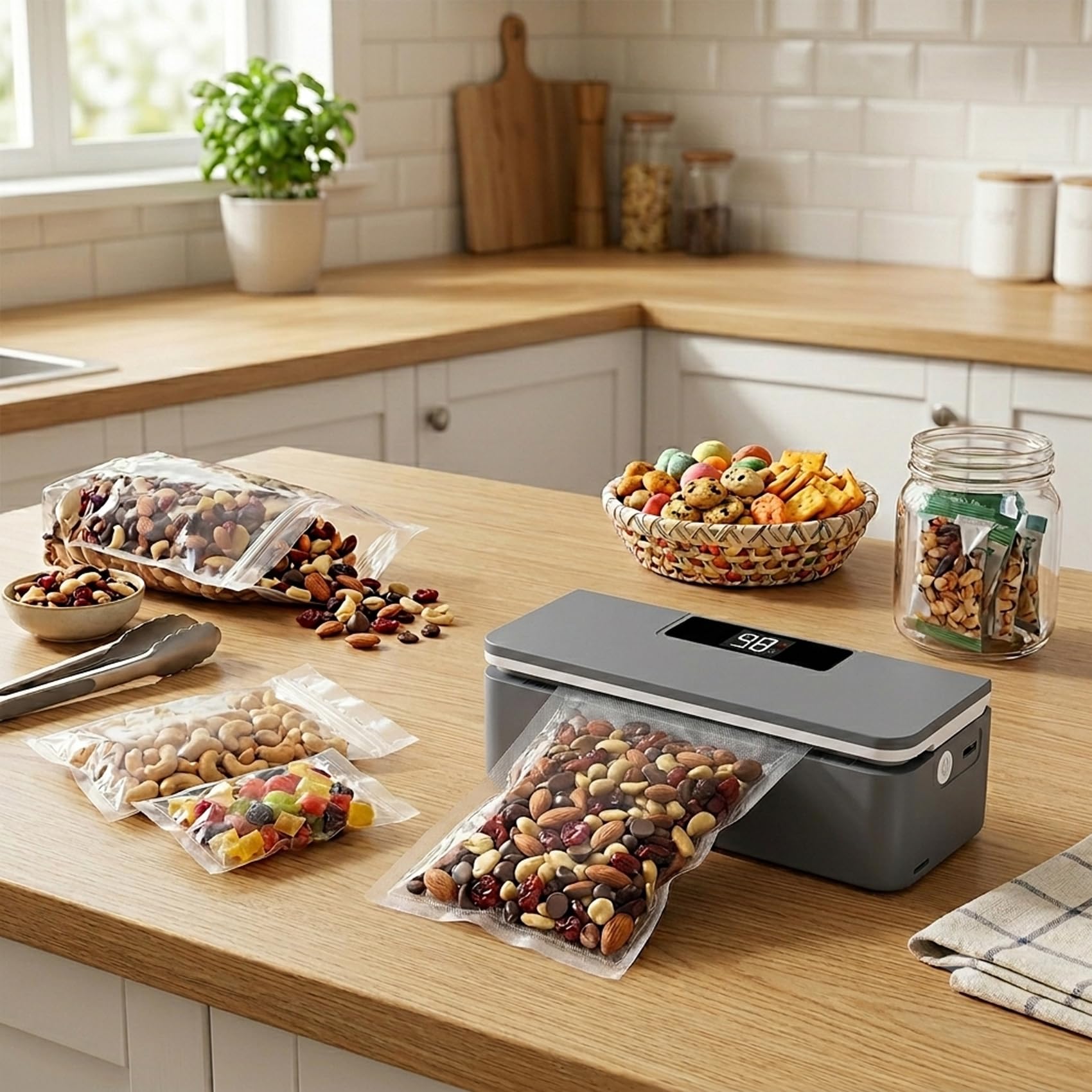 Scelleuse alimentaire rechargeable pour chips et sachets