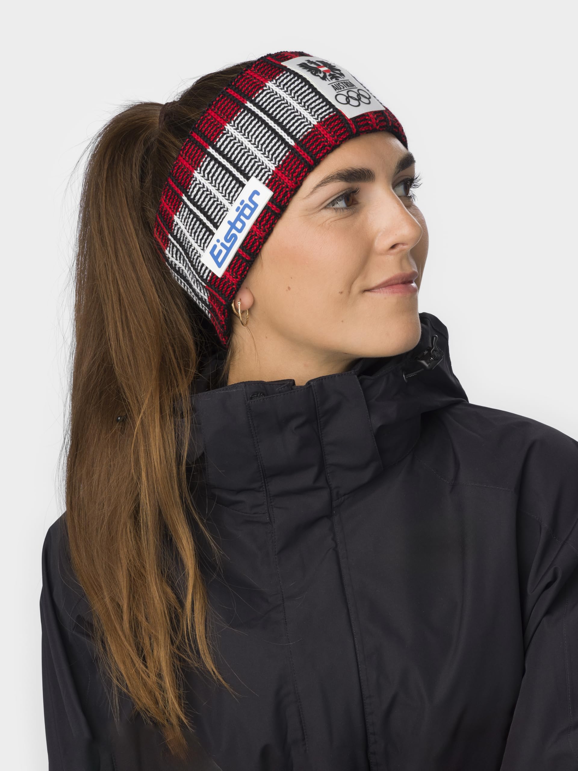 Eisbär Stirnband Herren & Damen Cortina Rot - Merino Headband für Frauen - Haarband mit Fleece schützt vor Kälte und Wind - Haube gefüttert weich warm aus Österreich