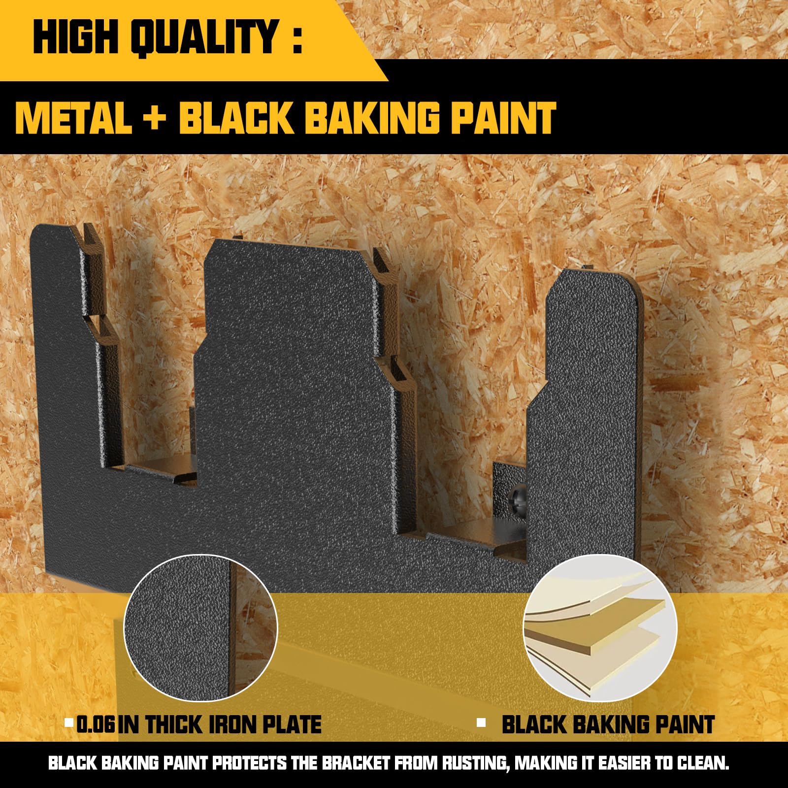 Riuog DeWalt 20V Pil ve DCB115 Şarj için Duvar Montaj Braketi, Metal Siyah Sağlam 2 Pil Tutucu ve Alet Odası ve Garaj için Şarj Tutucu