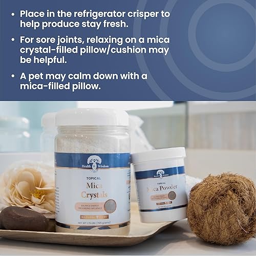 Miniatura 6 de Health and Wisdom Cristales de mica laminar, 1.75 libras, puros, lugar en el baño para energizar el agua, natural, armonizar las células, curación y