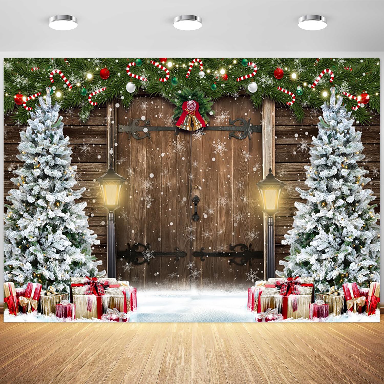 10x8ft Christmas Window Backdrop For Photography Winter Merry Xmas Tree Background Snow Holiday Photobooth Portrait Party Banner Festival Photo Studio Props Supplies 030 - View #2