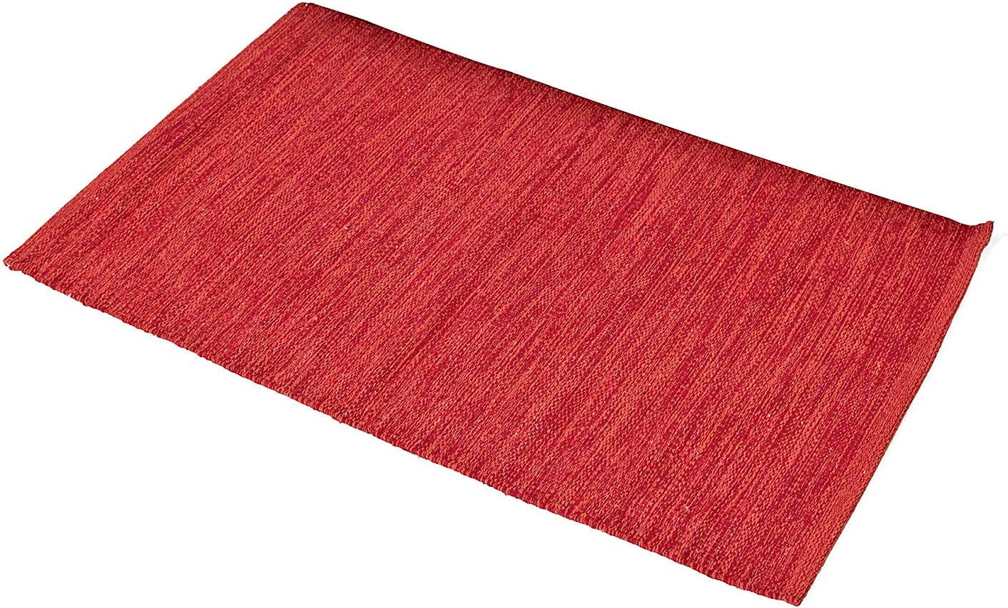 Red Cotton Door mat Rug Indoor Outdoor 2x3' Entrance