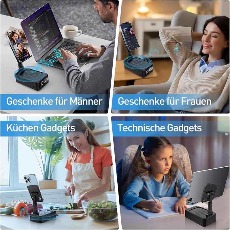 Boxă Bluetooth ZOOI cu suport pentru telefon mobil, cadou de ziua de naștere pentru tată sau bărbați, calendar de advent