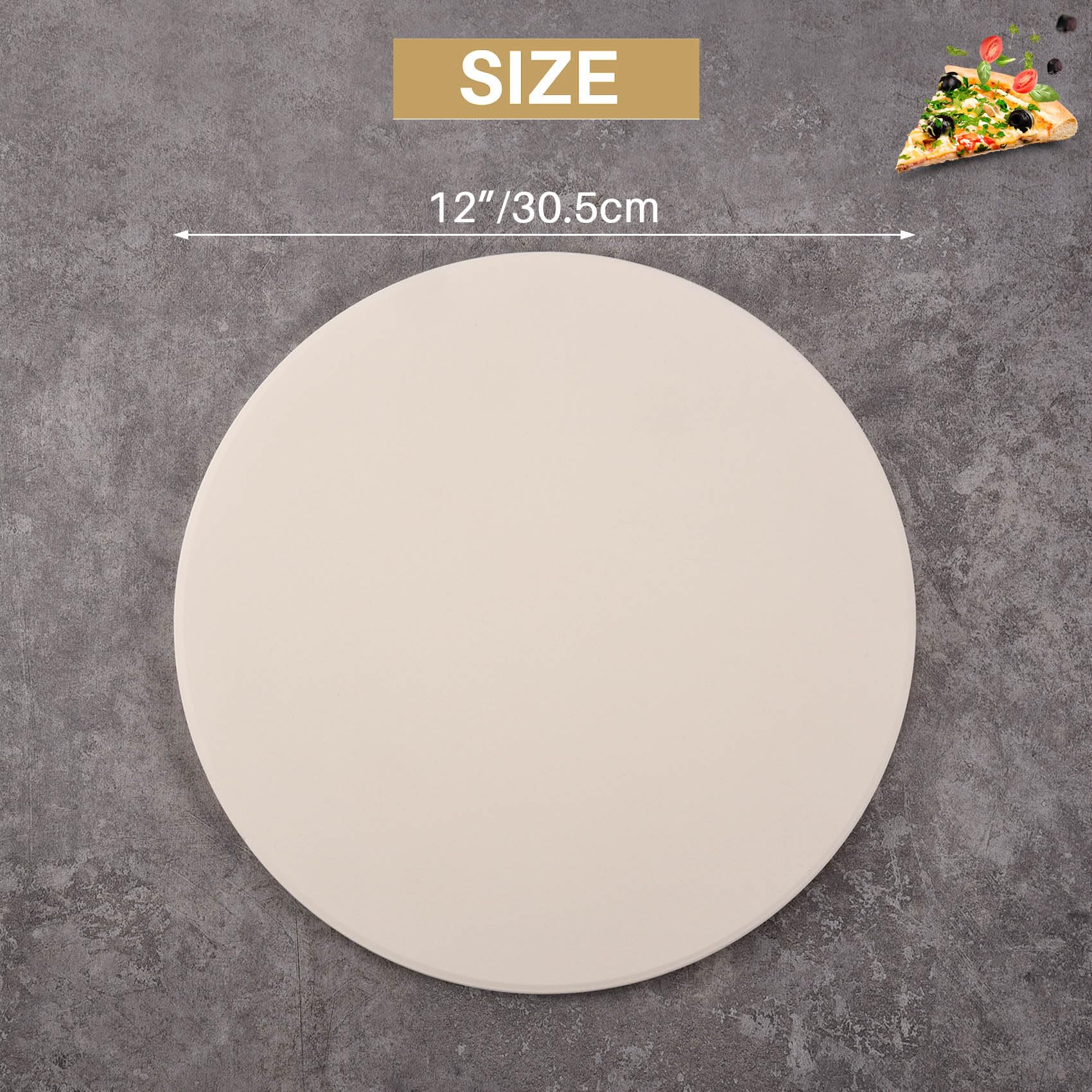 Kamień do pizzy do pieczenia - kordierytowa płyta kamienna do pizzy do piekarnika Bbq i pieca do pizzy z serem - okrągła 30,5 cm