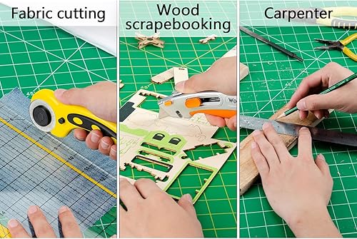 Miniatura 6 de worklion Alfombrilla de corte autorreparable de 36 x 48 pulgadas para costura, corte de tela, corte giratorio, antideslizante de 5 capas como parte