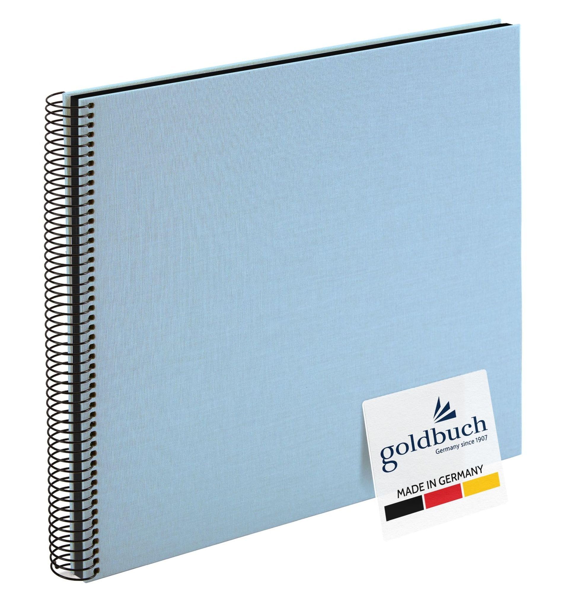 goldbuch Bella Vista 25 529 Spiral Album Sky Blue 35 x 30 x 2.8 cm Photo Album 40 Black Pages Picture Album Cover Linen Photo Album Landscape Photo Book Sky Blue