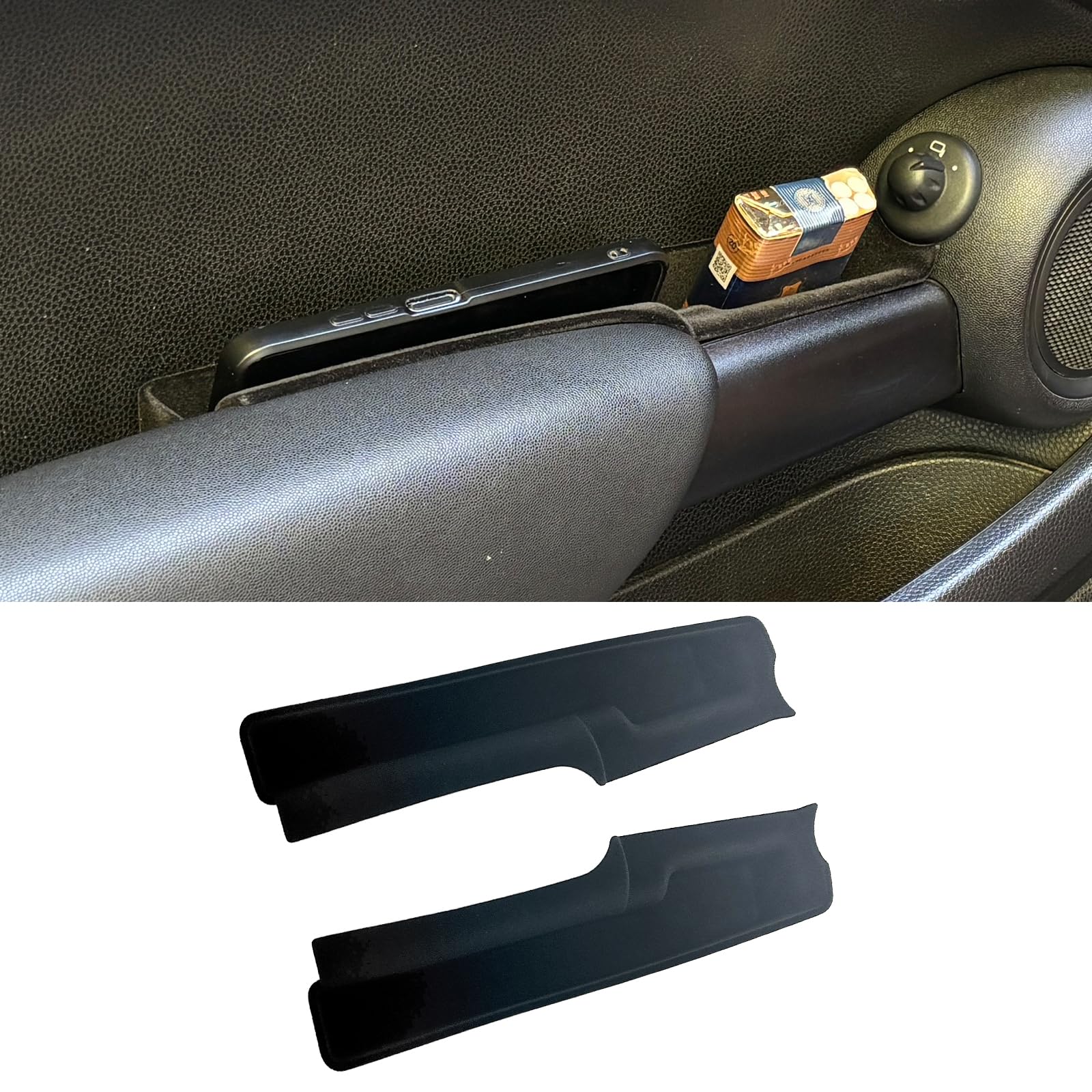 Autotür-Aufbewahrungsbox für MINI Cooper R55 R56 R57 R58 R59, Original-Fahrzeugdaten-Modellierung Beflocktes ABS-Organizer-Tablett (2 Stück), Erweitert Innenraumstauraum ohne Türfunktion zu blockieren