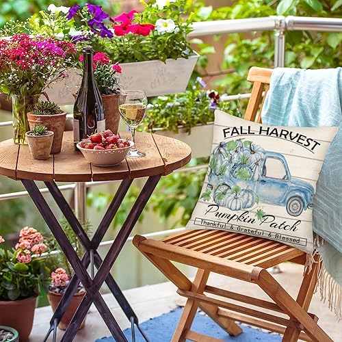 Miniatura 8 de Funda de almohada de calabaza de 22 x 22 pulgadas, fundas de almohada decorativas de otoño, fundas de almohada modernas de granja, decoración del