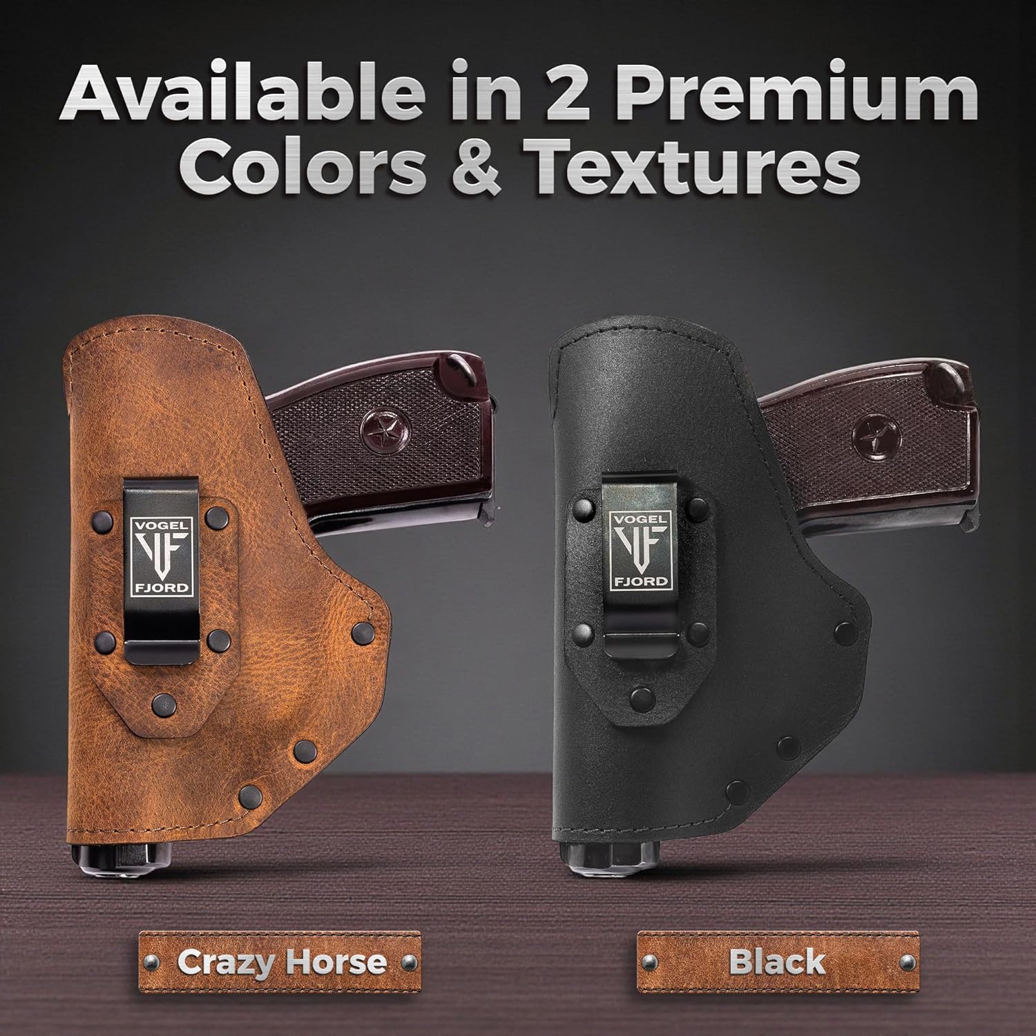 Buffalo Leather Gun Holster IWB & OWB for Glock 42 Sig P365 Ruger LC9 LC9s Kahr CM9 MK9 P9 Springfield Hellcat & All Similar Sized Handguns