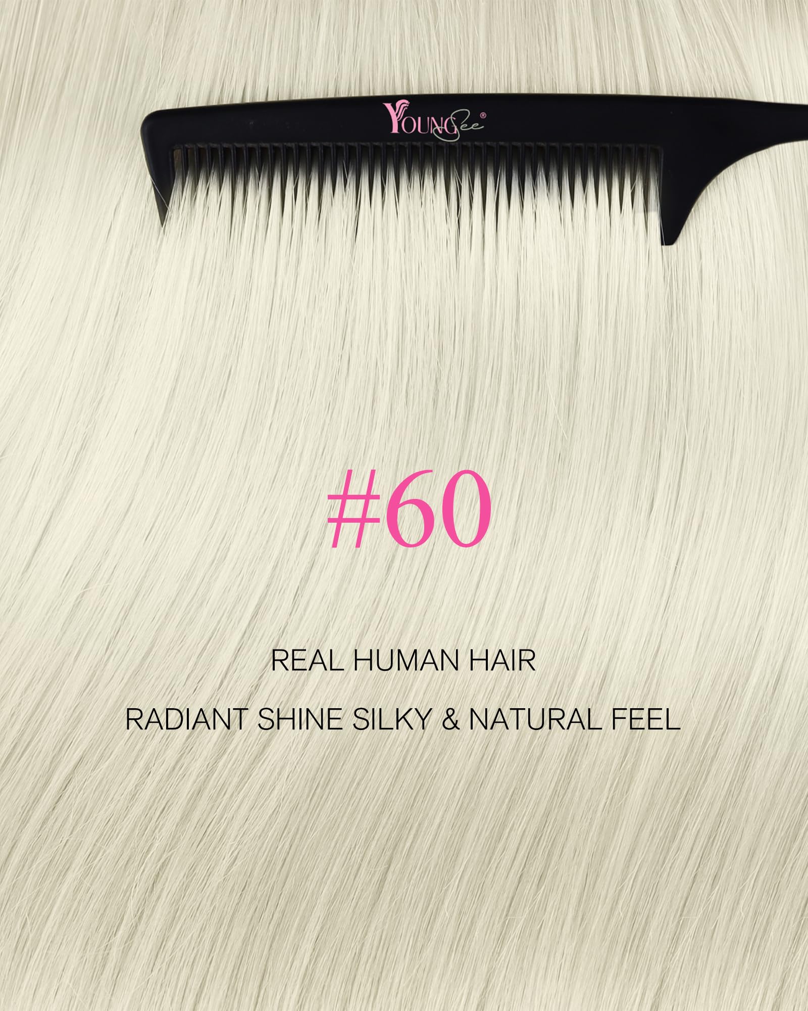 YoungSee Tape Extensions Echthaar Platinblond,Echthaar Extensions Tape Blond,Echt Haar Tape-in Extension Kurz,Tapes Haarverlängerung,Tapes Echthaar-Extensions für Damen,30 cm,30g,20pcs,60A