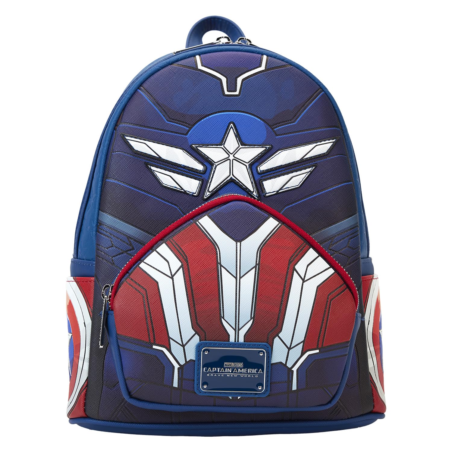 Loungefly Navy Blue Red Captain Marvel Group Mini Backpack Loungefly Marvel Captain America Brave New World Cosplay  main image 2