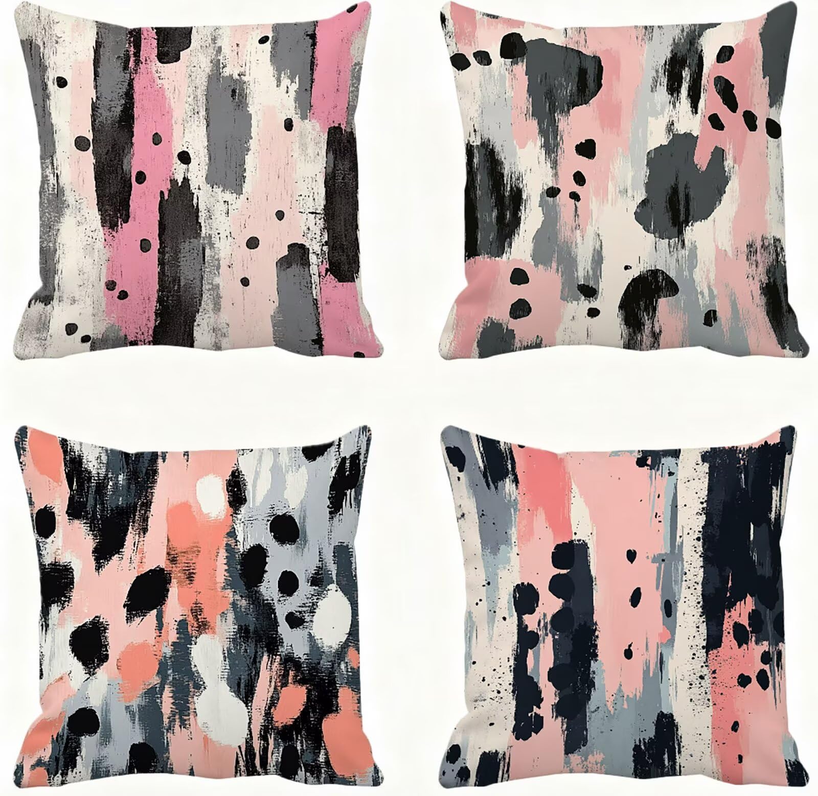 Gris Housse Coussin 60x60 Rose Taie Oreiller 60x60 Lot de 4 Super Doux Protege Oreiller 60 x 60 Decoration Automne Taie D'oreiller Carrées Coussin Canape, pour Maison Chambre Canapé Chaise E - 848
