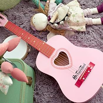 Schoenhut Acoustic Guitar - 31'' Pink Guitar for Kids with 6