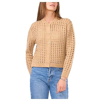 Vince Camuto Pointelle Long Sleeve Cardigan Women