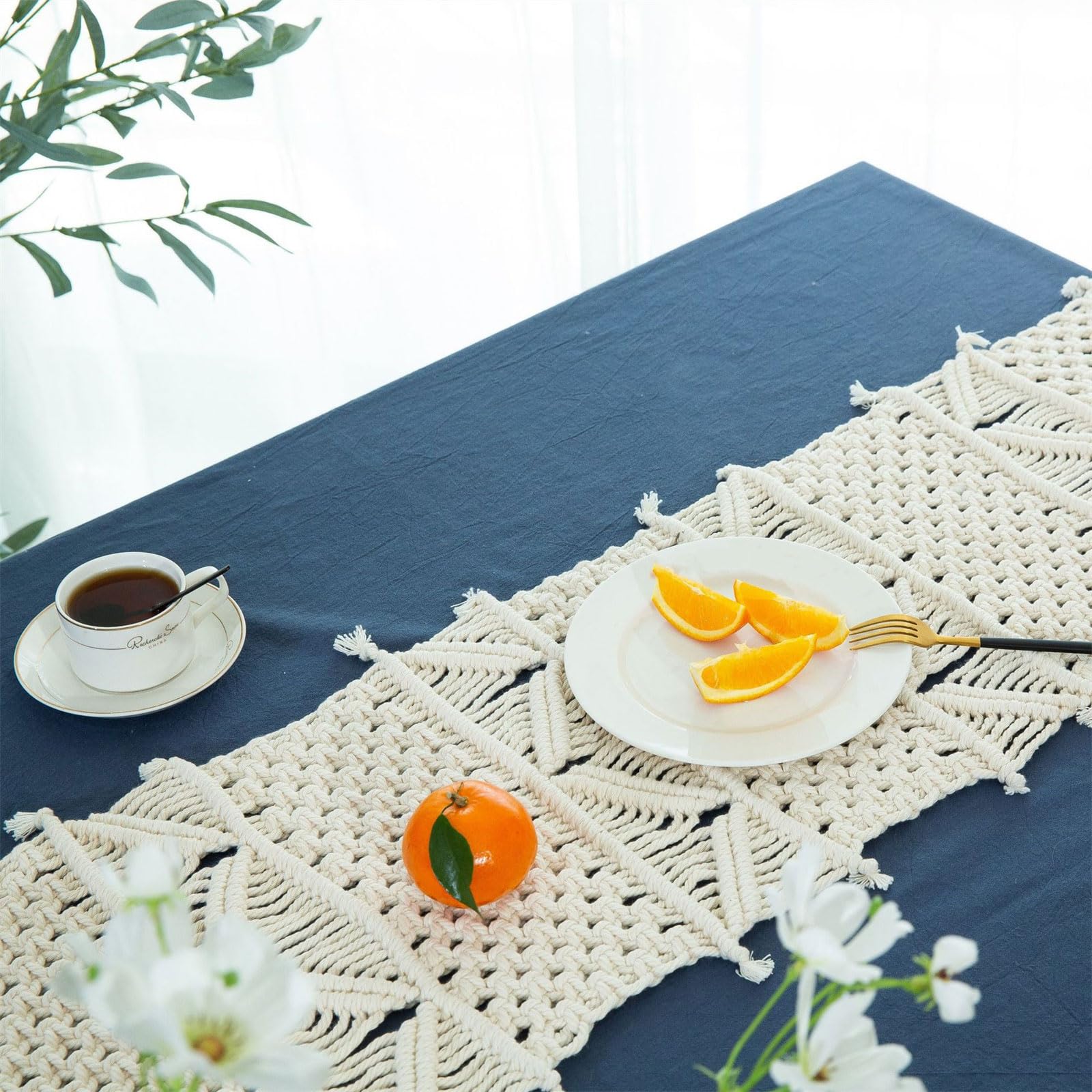Generisch Tischläufer Tischdecke für Hochzeiten, Esszimmer, Couchtisch, Baumwolldesigns, Weihnachtsdekoration, rustikale Hochzeitsdekoration