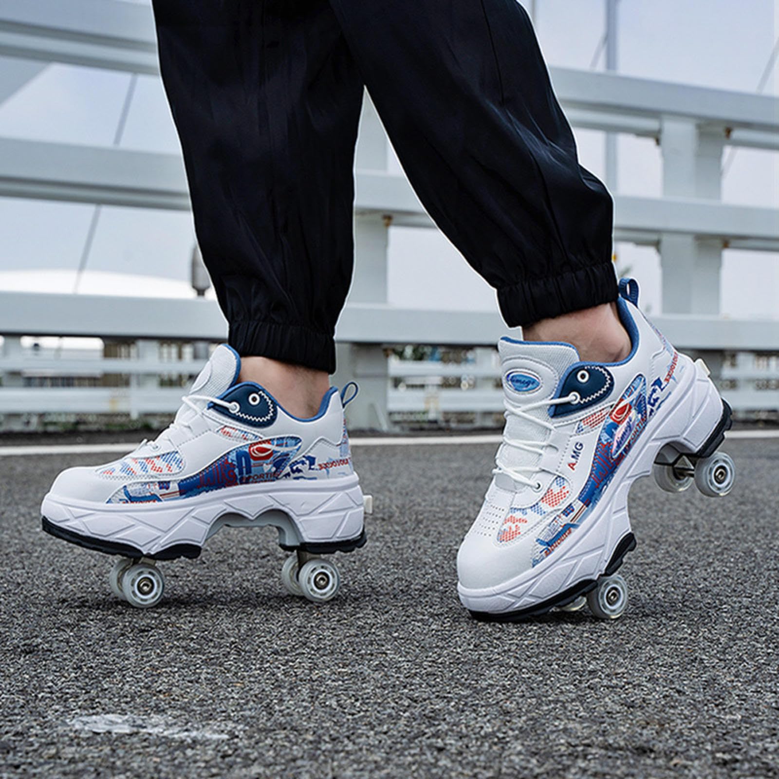 Pattini A Rotelle Scarpe da Skate per Donna Uomo Ragazzi Scarpe con Rotelle per Bambini Ginnastica Ragazza Rollerblade,Unisex Outdoor Running Shoes,38