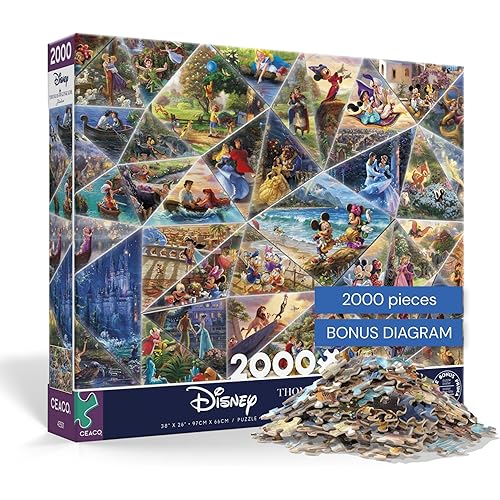 Buffalo Games – Thomas Kinkade Disney Collage Jigsaw Puzzle, 2000 Piece Puzzle for Adults, Disney Art Collection