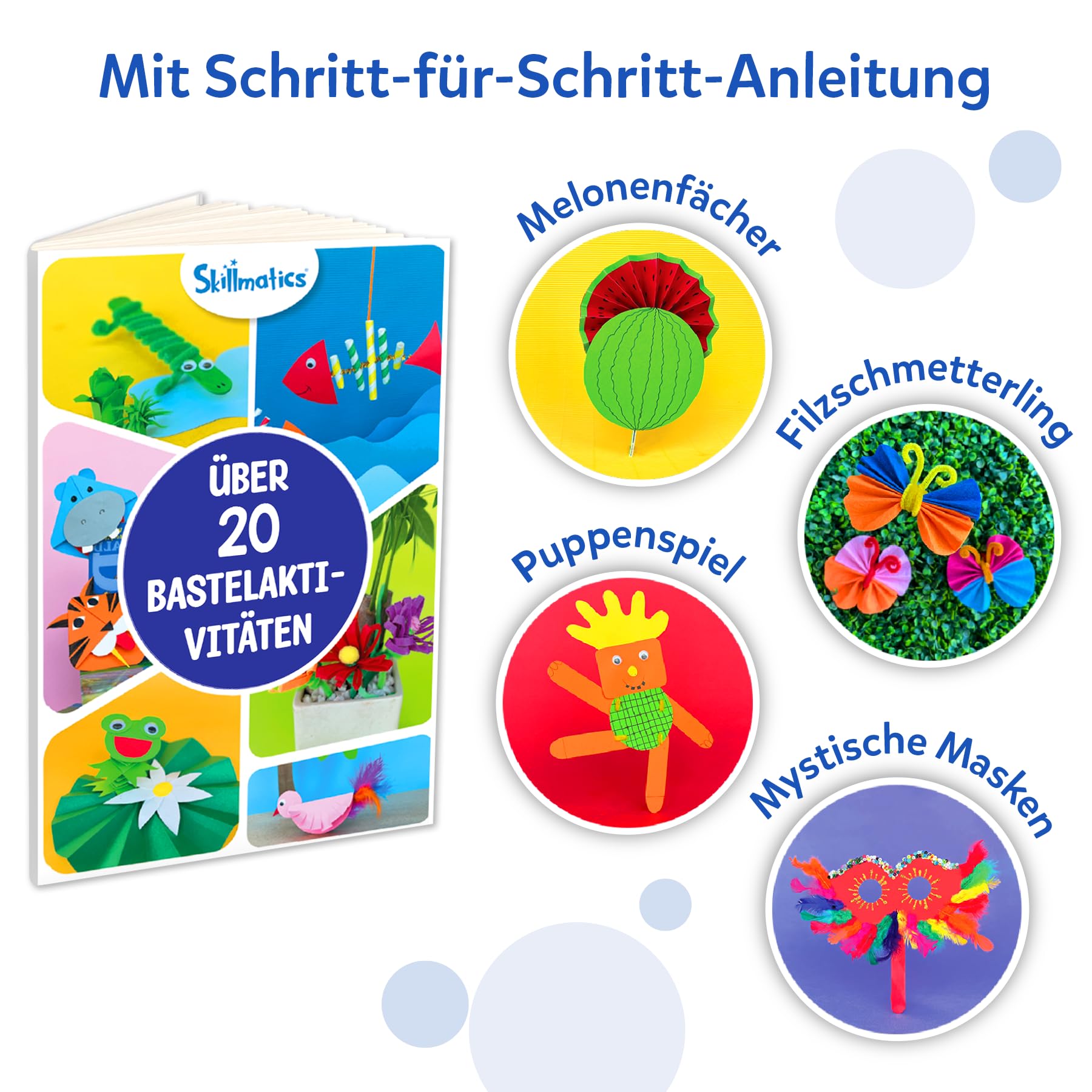 Skillmatics Die ultimative Bastelkiste, 2000+ Teile, Bastelmaterial, kreative Bastelideen zum Selbermachen, Schritt-für-Schritt-Anleitung, Geschenke für Kinder zwischen 6 und 13 Jahren