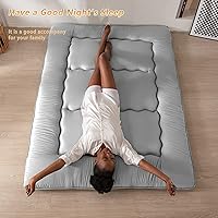 Vista 205 de Colchón futón japonés de piso gris constelación, de piso tatami, portátil, para acampar, para niños, sofá cama plegable enrollable con protector