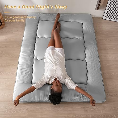 Miniatura 8 de MAXYOYO Colchón de suelo japonés, colchón futón grueso, almohadilla de dormir plegable enrollable para niños y niñas, colchón de dormitorio para