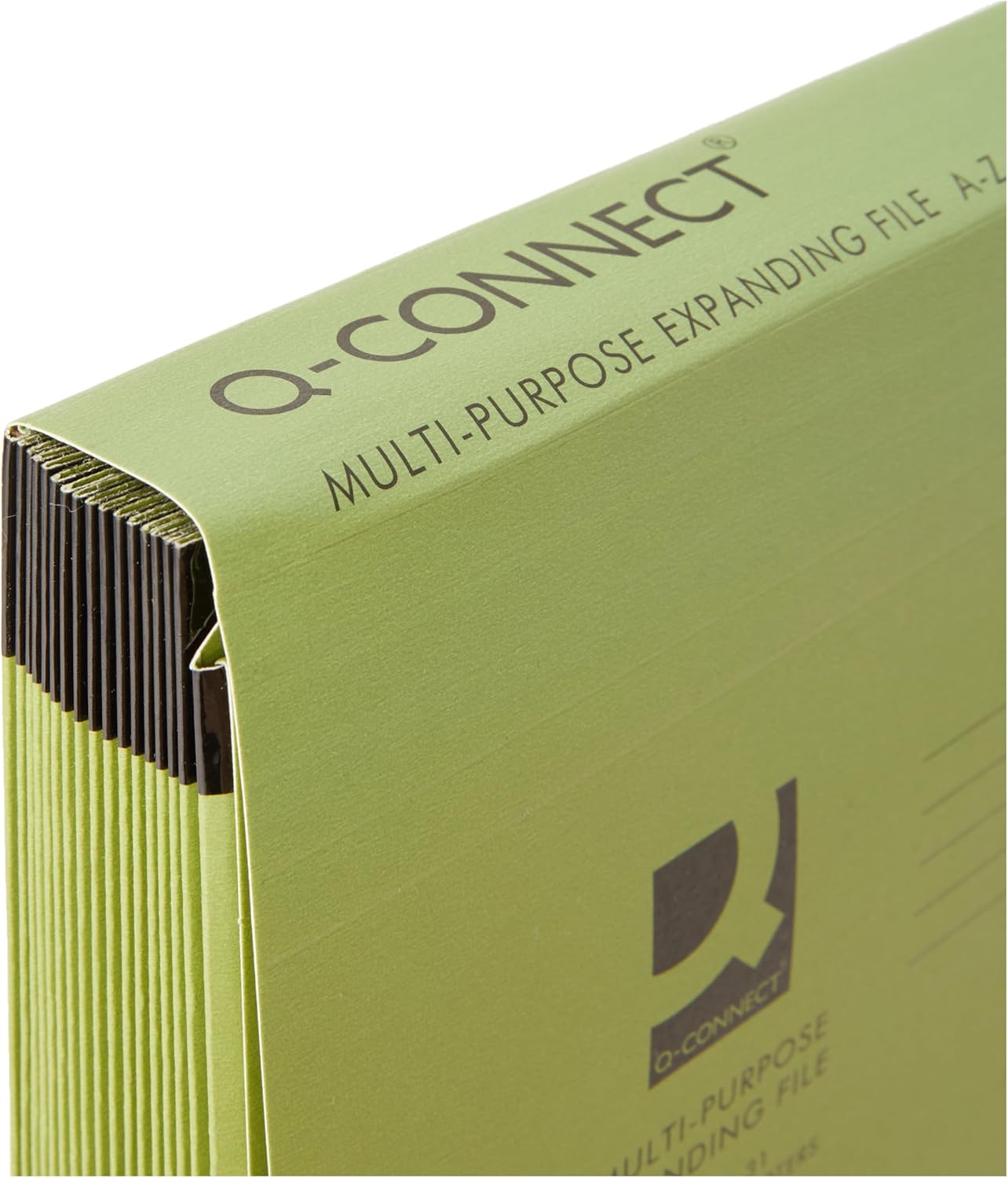 Q-Connect Multipurpose Expanding File Foolscap 16 Pocket Manilla/Green