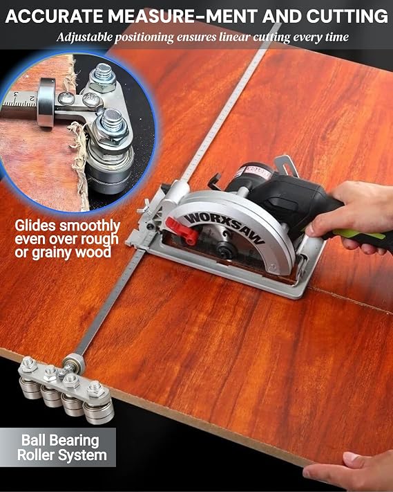 20 Inch Stainless Steel Circular Saw Guide Rail & Positioning Calipers Adjustable Cutting Guide for Precise Wood Cutting, Furniture Making with Hand or Skill Circular Saws