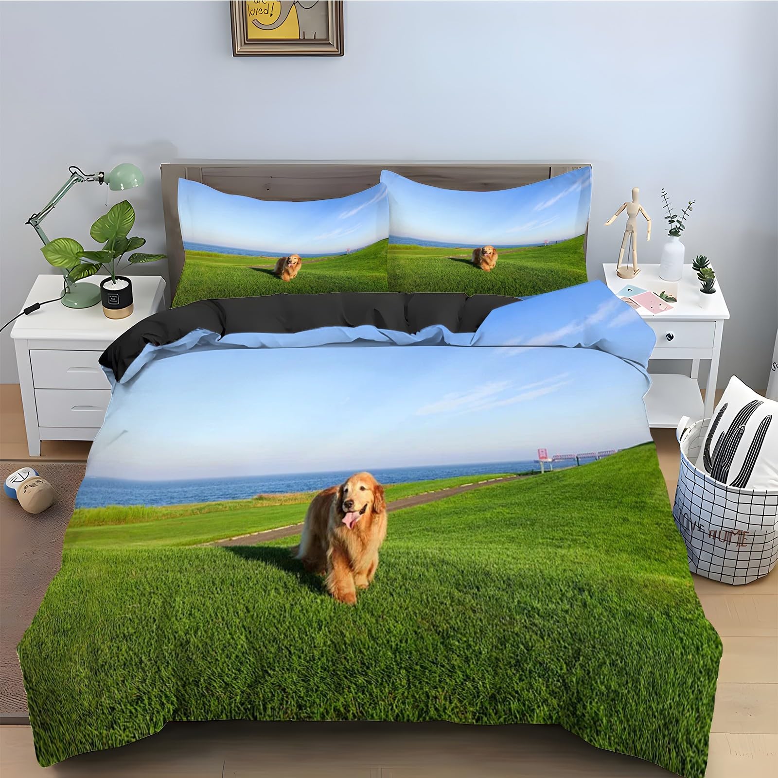 Housse de couette Prairie en microfibre douce 90x190 avec fermeture éclair pratique kz416