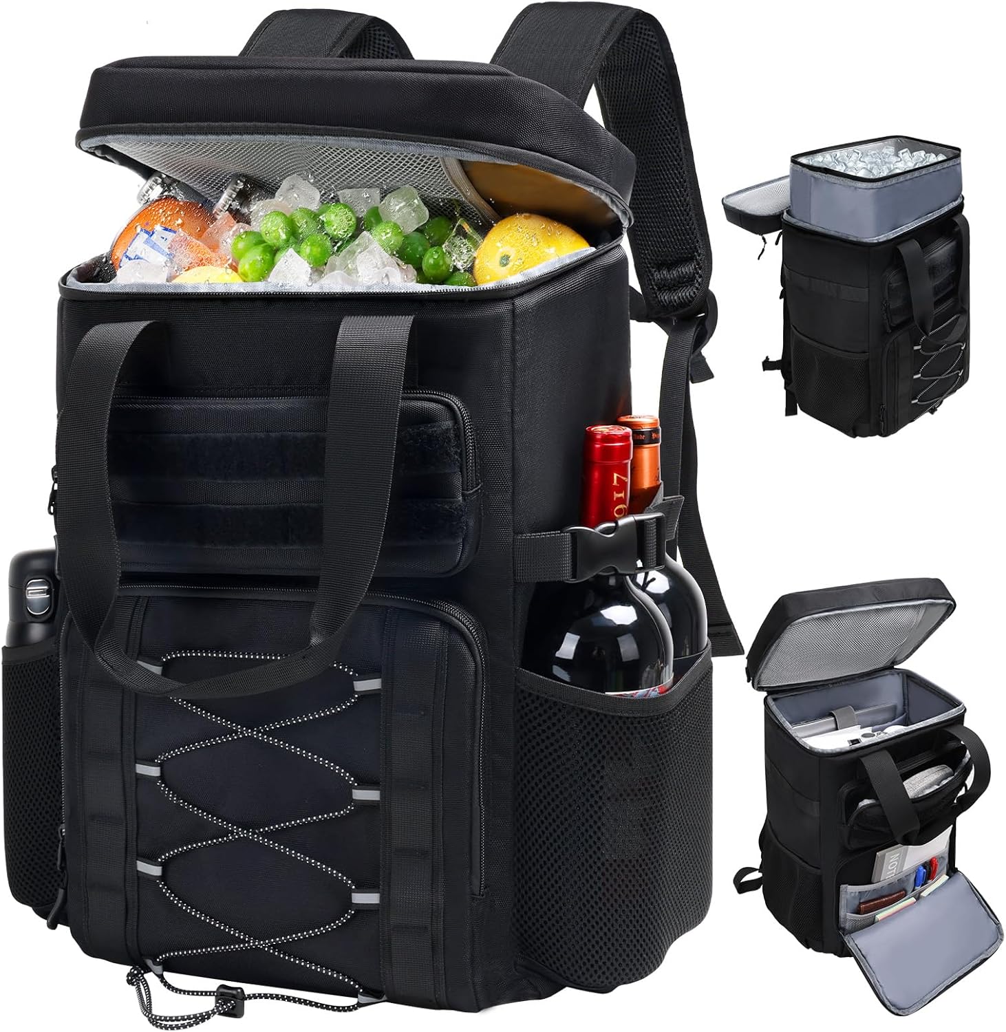 Jetviivid Cooler Backpack - 35 Can Insulated Backpack Soft Cooler Bag with Handle, Tactical Leakproof Thermal Bag Waterproof Lunch Backpack for Camping, Beach, Hiking, Picnic, Fishing, Travel