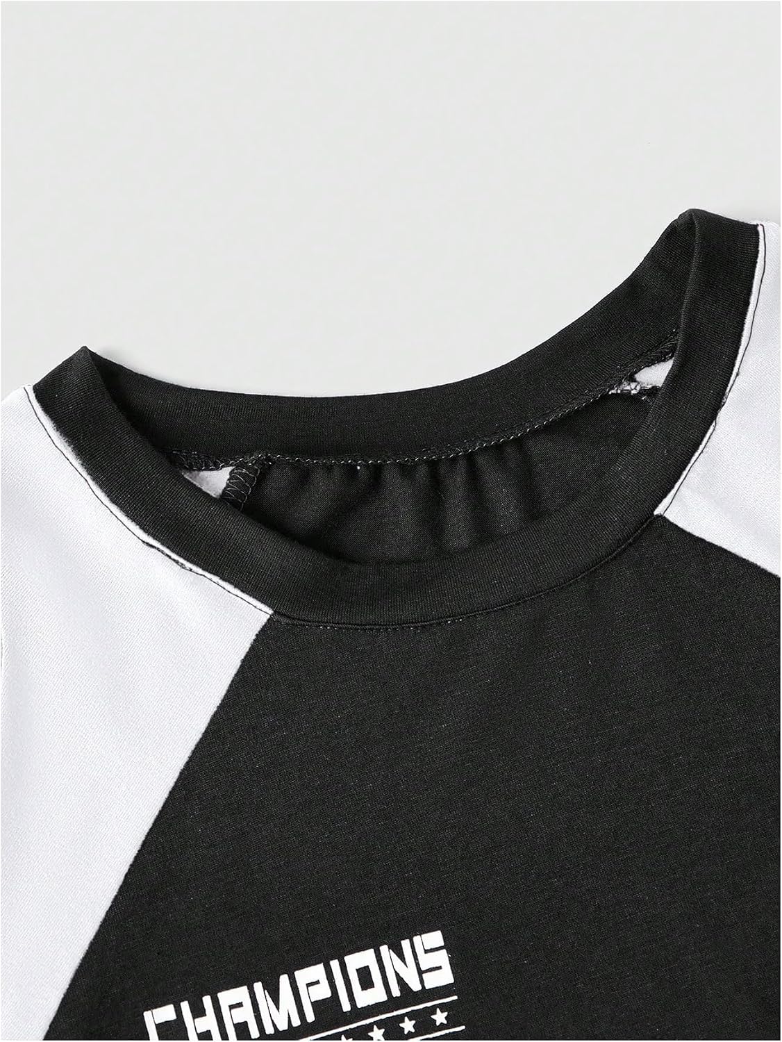 GORGLITTER Women's Short Sleeve Jersey Shirts Y2k Cropped T Shirt Letter Graphic Crewneck Tops Summer Going Out Outfits