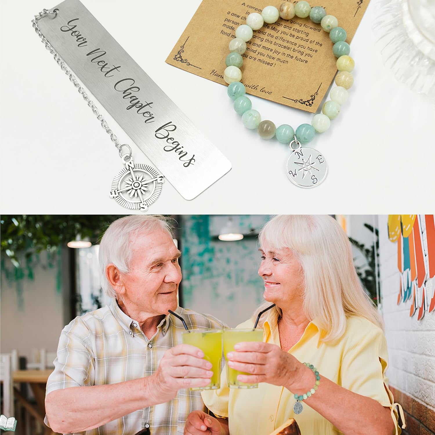Retirement Gifts for Woman,Handmade Sunflower Crochet Gift Set with Inspirational Card,Bracelet & Bookmark,Unique Teacher Retirement Gifts Inspirational Farewell Gift Box for Coworker,Mom,Friend,Nurse