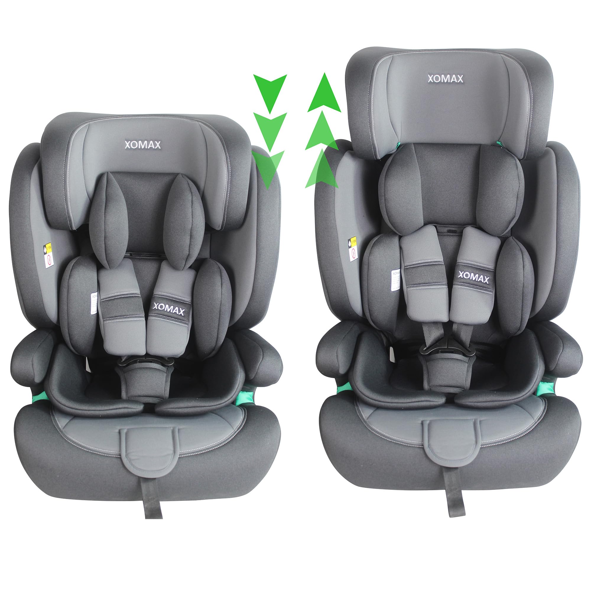 XOMAX LM238 Siège enfant avec Isofix I évolutif I 9-36 kg 15 mois à 12 ans Groupe 1/2/3 I Harnais 5 points et harnais 3 points I Housse amovible et lavable I ECE R129 I
