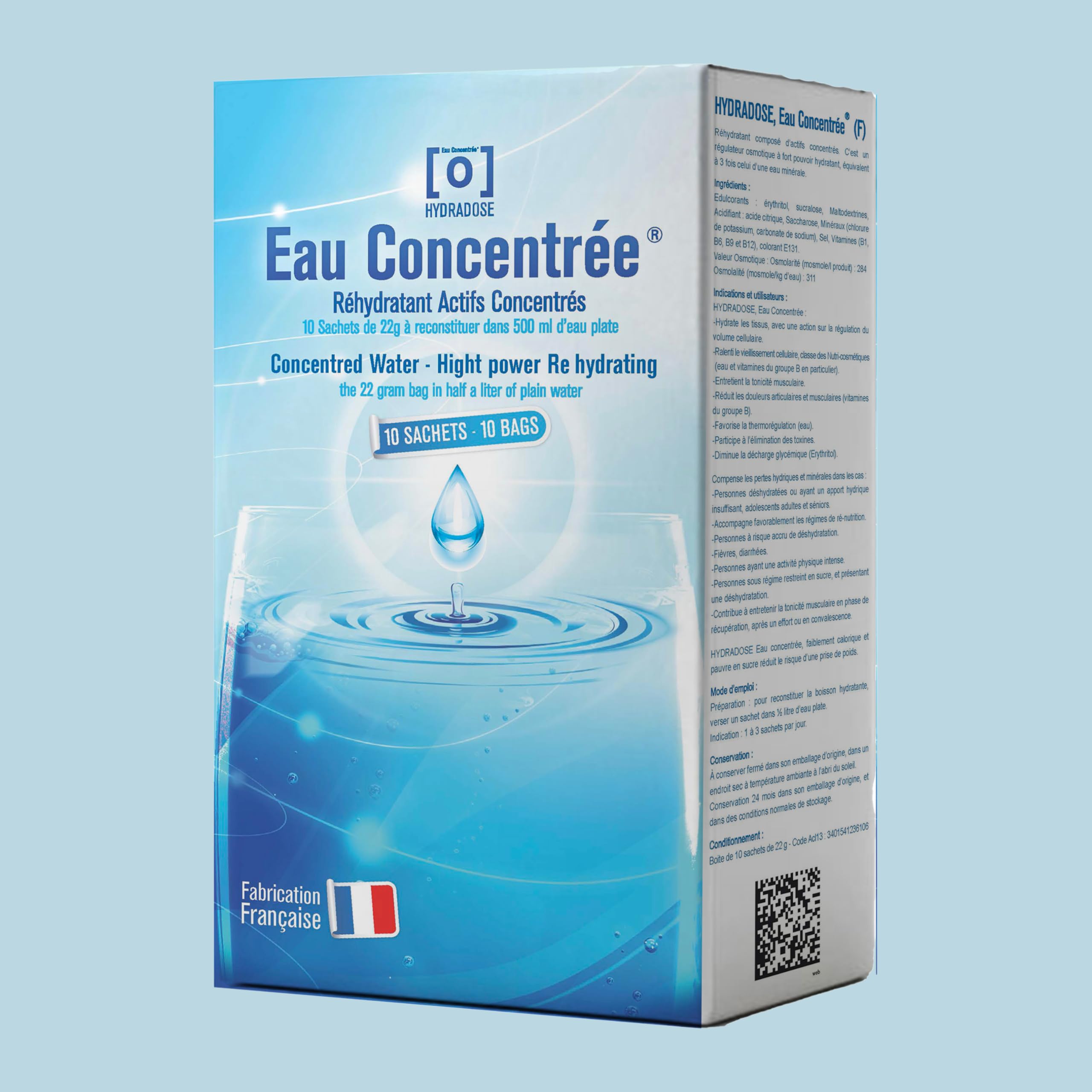 Hydradose Eau Concentrée Goût Neutre - 10 Sachets - Améliore l’Hydratation - Réhydratant pour Sportifs, Séniors, Chaleurs, Fièvres, Perte de Soif - N1131